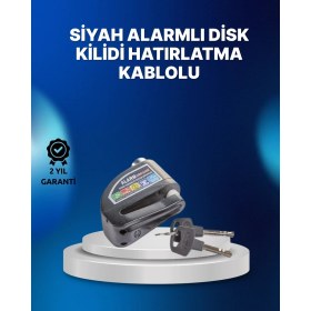 Resim Mey Ithalat® Suya Dayanıklı 110DB Alarmlı Çelik Disk Kilidi 