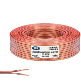 Resim 50 METRE HOPARLÖR, ELEKTRİK ve SES KABLOSU KORDON 2X0.50 ŞEFFAF 