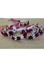 Resim Hobigram Kına Gecesi Seti Taç Bileklik Tef Bordo – Özel Tasarım, Aksesuar, Kaliteli Üretim, Göz Alıcı Stil – 