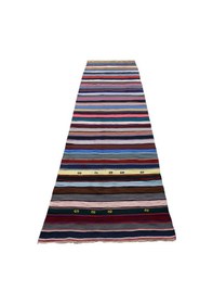 Resim Zehra Abla Halı Yeni El Dokuma Otantik Bukleli Pamuklu Yolluk Kilim 6289 