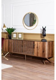 Resim Modalife Demre Aynalı 4 Kapaklı Konsol Ceviz 