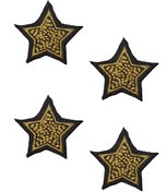 Resim REMSATİC Ütü Ile Yapışan Arma - Patch - Altın Siyah Renk Yıldız Modeli (4 Adet) (4,5cm X 4,5cm) 