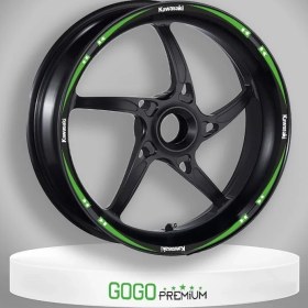 Resim Yeşil Siyah Kawasaki Uyumlu Reflektörlü 1 Set Jant Şeridi 