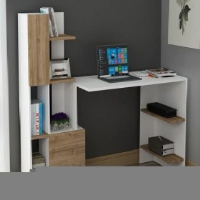 Resim BMdekor Çalışma Masası Artema Beyaz Ceviz 