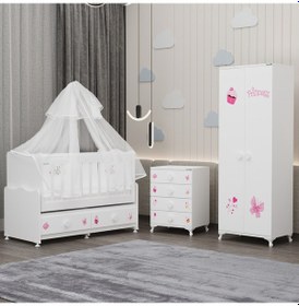 Resim Elegant Yıldız 2 Bebek Odası Takımı Yatak Uykuseti - Prenses Beyaz 