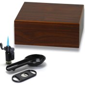 Resim Angelo Cedar Alman Süper Eco Humidor Puro Seti Kahve 30's 