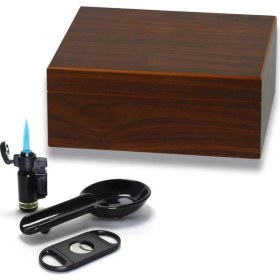 Resim Angelo Cedar Alman Süper Eco Humidor Puro Seti Kahve 30's 