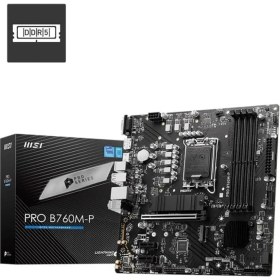 Resim MB Pro B760M-B Ddr4 Soket 1700 Ddr4 4800(OC) Pci-E,m.2 Usb3.2 Hdmi, 1x 2,5g Lan Matx 