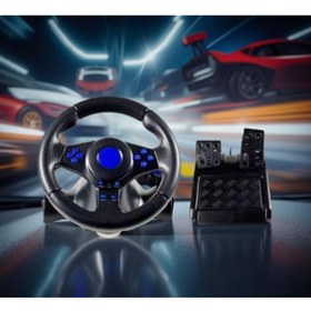 Resim newnet Oyuncu Direksiyon Seti 90° Döndürülebilir - Ps2/Ps3/Pc Uyumlu Siyah 