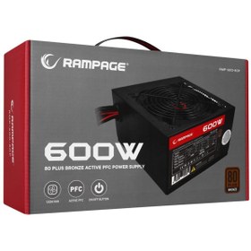 Resim Rampage Rmp-600-80p 600w 80plus Bronz 12cm Fan Aktif Pfç Power 