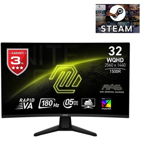 Resim MAG 32CQ6F 31.5" 2560x1440 180Hz 0.5ms HDMI DP HDR 400 Curved Adaptive Sync Led Monitor 
