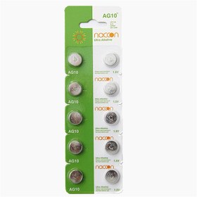 Resim Naccon Ag10 189 389 Lr54 Lr1130 Alkaline Düğme Pil 10Lu Paket 