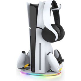 Resim İpega Ps5 Slim Disk/ps5 Slim Dijital Rgb Dikey Stand Kulaklık Tutucu Joystick Şarj Cihazı 