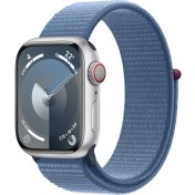 Resim Apple Watch Seri 9 Gps + Cellular 41MM Gümüş Rengi Alüminyum Kasa Spor Loop MRHX3TU/A 