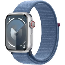 Resim Apple Watch Seri 9 Gps + Cellular 41MM Gümüş Rengi Alüminyum Kasa Spor Loop MRHX3TU/A 