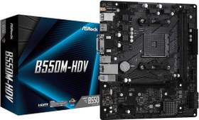 Resim AsRock B550M-HDV AM4, DDR4, 4733+ (OC) HDMI / DVI / VGA, m.2, PCI-e 4.0, USB3.2 mATX Anakart 