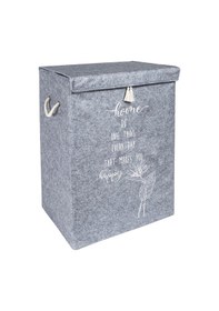 Resim Muomuo Home Keçe Kapaklı Mega Kutu Çamaşır Sepeti Eşya Saklama Kutusu 55X40X30 Cm Gri Diğer 