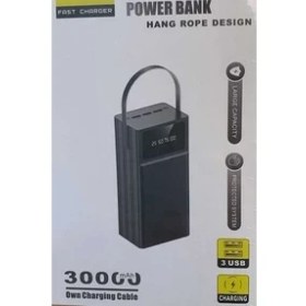 Resim 30000 Mah Powerbank Ios Android Uyum Ekranlı Type C Mikro USB Lightning Çıkışlı 
