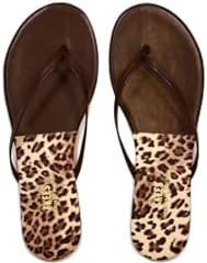 Resim Kadın Klasik Şık Günlük Leopar/Kahverengi Parmak Arası Terlik 