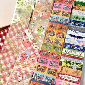 Resim Vintage Esintili Yonca Etiket Sticker Rulosu - Retro Showa Dekoru, Scrapbooking & Günlük Yazımı için Sevimli Karikatür & Bayram Tasarımlı Tek Kullanımlık Kağıt El Sanatları Aksesuarı, Günlük Yazımı Stickerları|Vintage Sticker Tasarımı|Tek Kullanımlık Çıkartmalar 