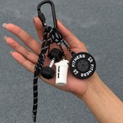 Resim Yaz Dopamin Spor Kolyesi" çok yönlü siyah ve beyaz fitness çanta süsü, kadın anahtarlık, sadece yaz için değil dört mevsim çanta zinciri, tatil hediyesi, doğum günü hediye, parti aksesuarı vb. için ideal 