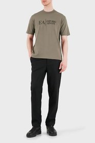 Resim Emporio Armani Logolu Pamuklu Regular Fit Bisiklet Yaka T Shirt Erkek T SHİRT EM005551 AF25183 F6038 
