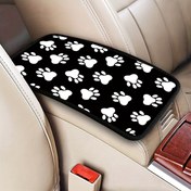 Resim Renkli Köpek Pati Baskılı Otomatik Merkezi Konsol Pedi, Araba Kol Dayama Koltuk Kutusu Koruyucu, Çoğu Araba İçin Evrensel Uyum 