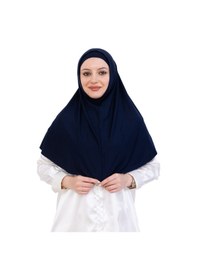 Resim Modish Group Hazır Türban & Başörtü Viskon Bone Setli Rahat Tesettür Şal İslami Giyim - Krem Lacivert 