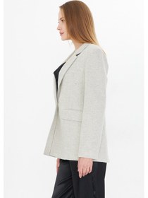 Resim Simli Blazer Ceket Gri 