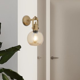 Resim Apliqa Cherish Tekli Eskitme Bal Camlı Modern Yatak Başı, Salon Aplik 