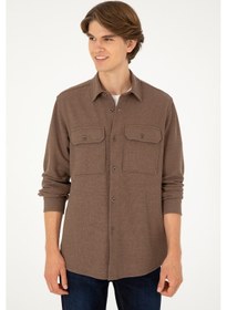 Resim U.S. Polo Assn. Erkek Kahverengi Uzun Kol Comfort Örme Gömlek 50299662-VR011 