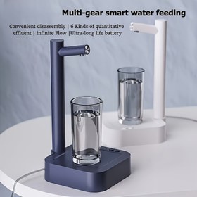 Resim Taşınabilir USB Şarj Edilebilir Su Şişesi - Akıllı Masaüstü Pompası, Ev ve Ofis için Uygun, Açık Hava Piknikleri için İdeal Seçim 