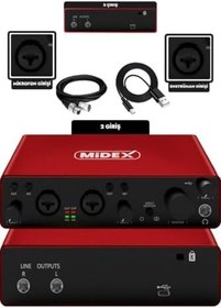 Resim Midex GLX-800RD Üst Segment Usb Stüdyo Ses Kartı 2 Giriş 2 Çıkış 24bit/192kHz 