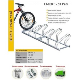 Resim Bisiklet Park Yeri Bisiklet Park Demiri 5'li Gri Renk 40x180 Cm 