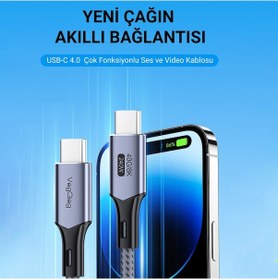 Resim Veggieg Usb 4.0 E-mark 240w 40gbps Thunderbolt 4 8k 60hz Type-c Görüntü Hızlı Şarj Ve Data Kablosu 50 Cm 