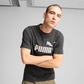 Resim Puma Ess No.1 Logo Heather Tee Erkek Antrasit Spor Tişört - 682550 07 