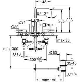 Resim Grohe Allure G20188001 3 Delikli Lavabo Bataryası Krom 