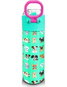 Resim Coral High Kids Su Yeşili Neon Pembe Köpek Desenli Pipetli Ve Direkt İçim Çelik Termos 500 Ml 31913 Yeşil - Beyaz 