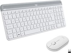 Resim Logitech MK470 Slim Combo Kablosuz Klavye Fare Seti, Nano USB Alıcısı ile 2,4 GHz Bağlantı, 10 m Menzil, 18 Ay Pil Ömrü, PC/Dizüstü Bilgisayar, UK QWERTY Düzeni - Beyaz 