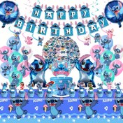 Resim 103 parça Disney Örme Tema Parti Dekorasyon Seti, Doğum Günü Bayrağı, Kek Üstü, Kart İçeriği, Cadılar Bayramı Balon Etiketleri, Noel, Doğum Günü Hediyeleri içerir 