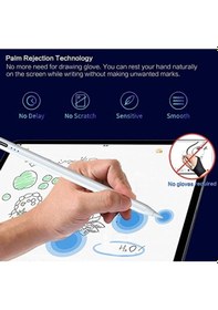 Resim Apple Uyumlu iPad A2696 10.nesil Avuç İçi Reddetmeli Eğim Hassasiyetli Dokunmatik Yazı Kalemi 