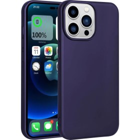 Resim Apple iPhone 14 Pro Kılıf Fygs Premier Silikon Kapak-Derin Mor 