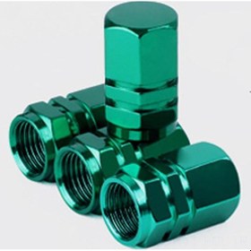 Resim Padalink 4 Adet Yüksek Kalite Alüminyum Jant Kapakları - Yeşil Renk, Dayanıklı Ve Su Geçirmez 