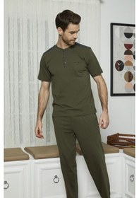 Resim Kly 7612 Erkek Midi Yaka 3'Lü Pijama Takım 