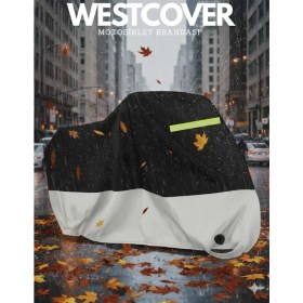 Resim WestCover Vespa Primavera 50 Touring Arka Çanta Uyumlu (Gri-Siyah Reflektörlü) 4 Mevsim Motosiklet Brandası Örtüsü 