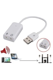 Resim Alfais Al-4505 Harici Kablolu 7.1 Usb Ses Kartı 3.5mm Mikrofon Çevirici Dönüştürücü Adaptör 