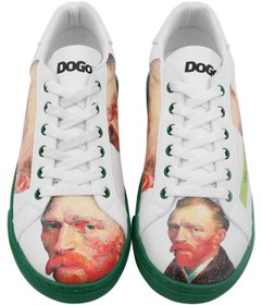 Resim Dogo Kadın Vegan Deri Beyaz Sneakers - Vincent van Gogh Self Portrait Tasarım 