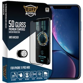 Resim Buff iPhone 11 Pro Max 5D Glass Anti Hacker Ekran Koruyucu Şeffaf 