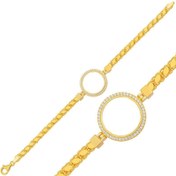 Resim Gümüş Çeyrek Takılabilen Altın Kaplama Kadın Bileklik 