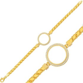 Resim Gümüş Çeyrek Takılabilen Altın Kaplama Kadın Bileklik 